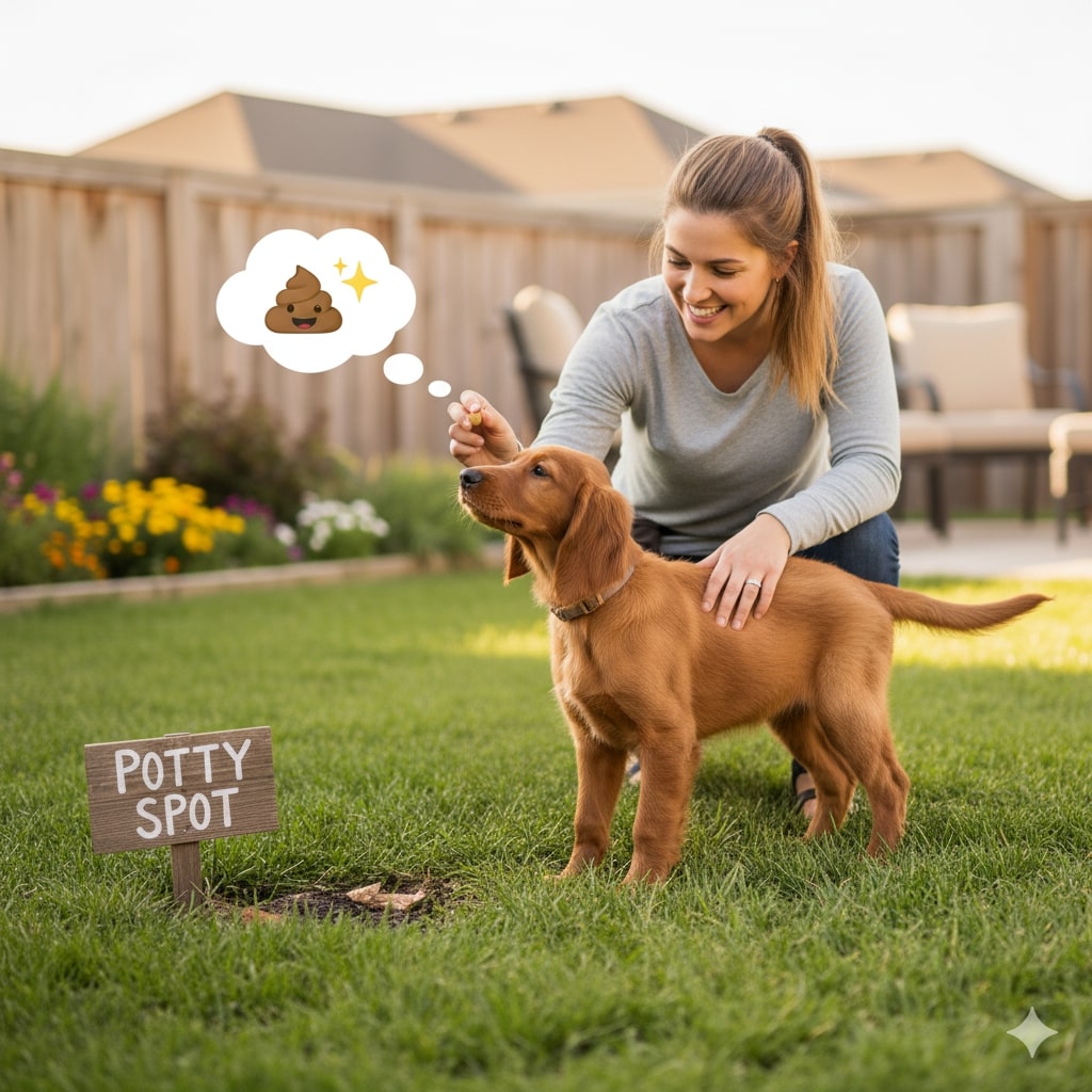 Dog training in a grassy area.